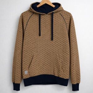 Seedless Yantra AOP Hoodie L Tan Black Sacred Geometry Archive Stash Pocket